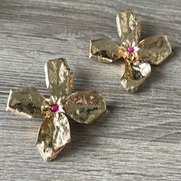 Bohemian flower statement earrings N19 - Picture 2 of 5